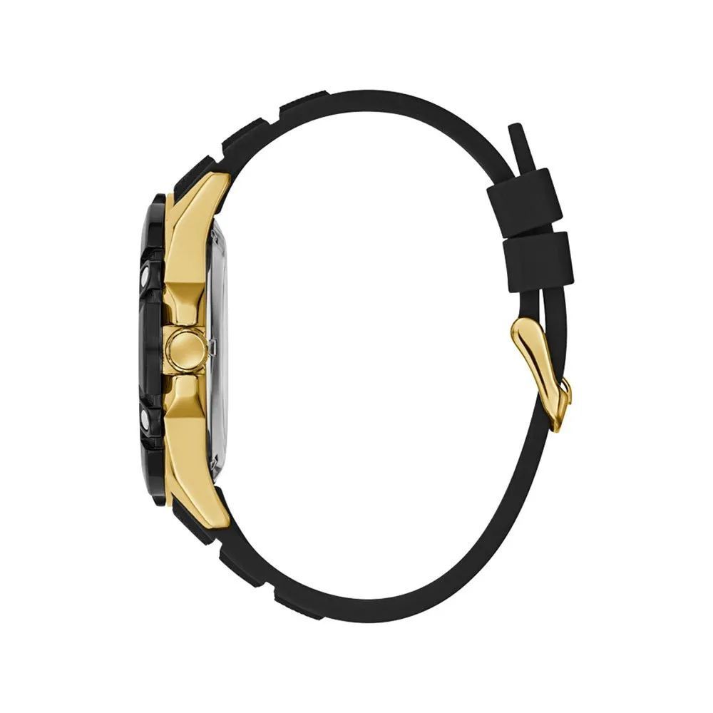 Guess Men's Watch, Automatic Mechanism, Black Resin Bracelet