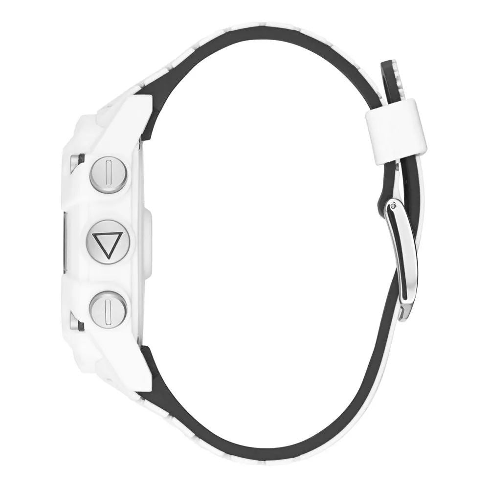 Guess Watch, Digital Display, White Resin Strap