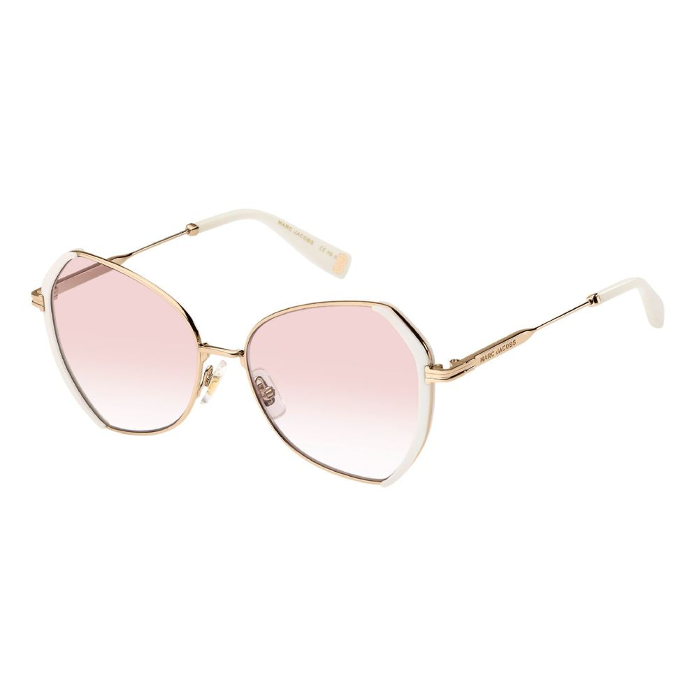 Marc Jacobs Women’s Sunglasses – Golden Metal Frame with Pink-Blue Filter, 55mm