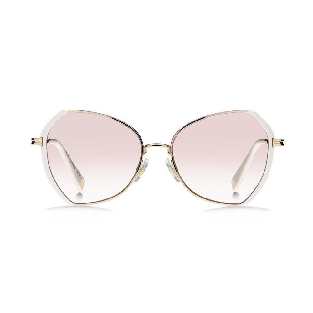 Marc Jacobs Women’s Sunglasses – Golden Metal Frame with Pink-Blue Filter, 55mm