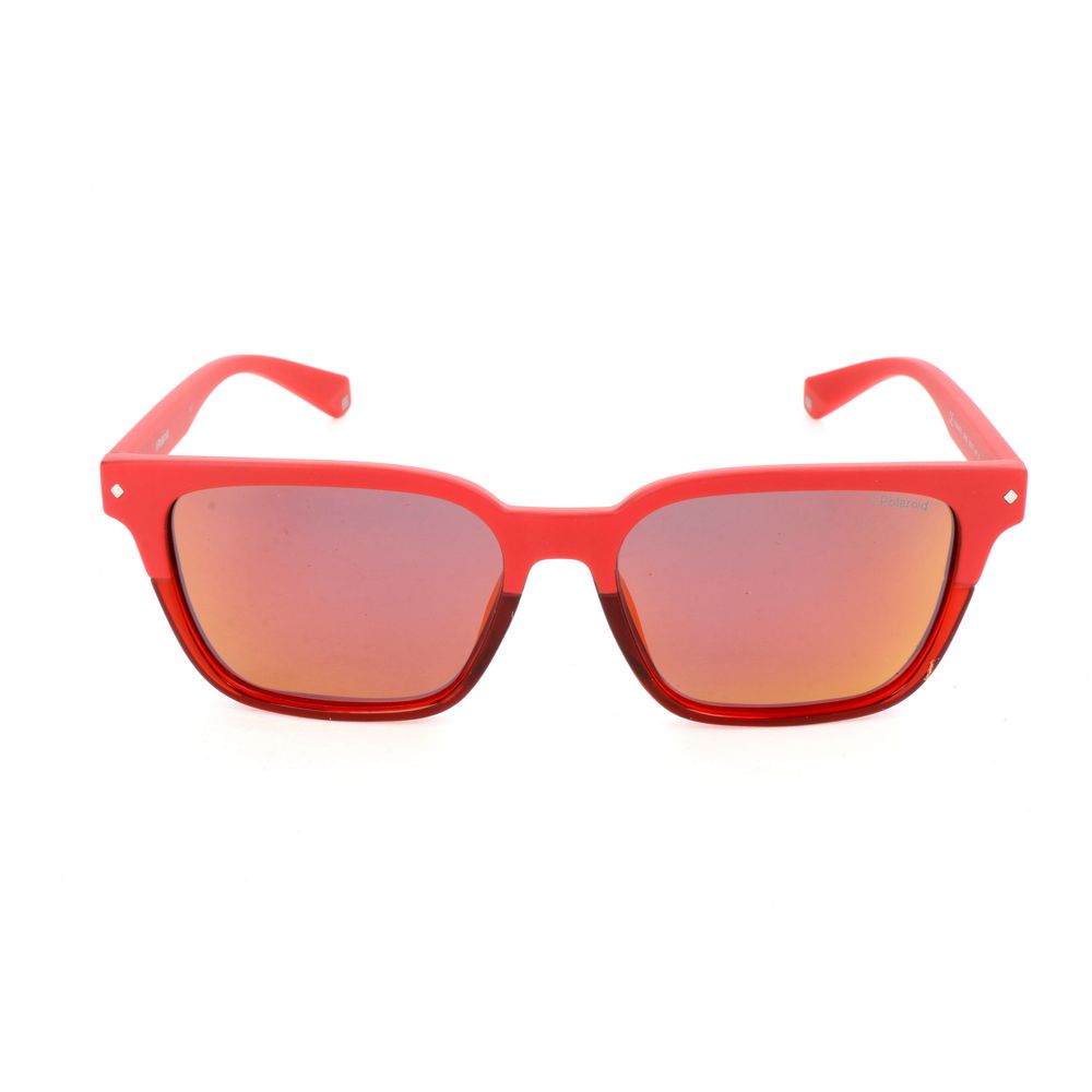 Polaroid Red Polycarbonate Sunglasses – Polarized Oversized Frame, 55mm