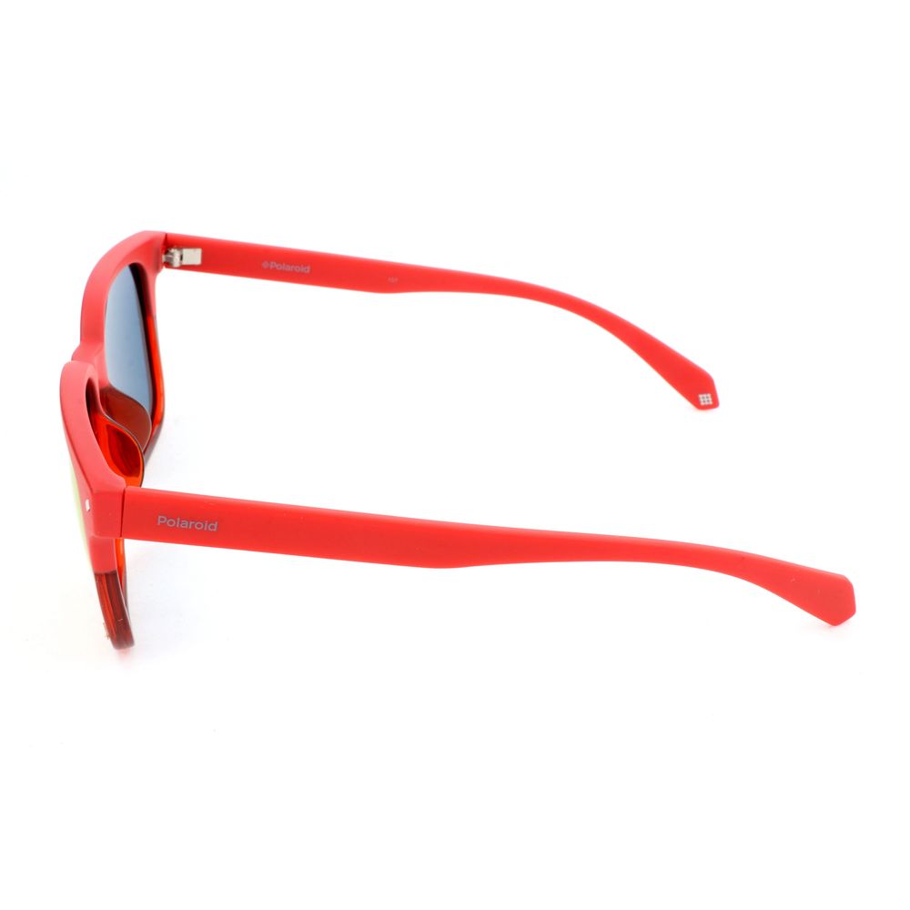 Polaroid Red Polycarbonate Sunglasses – Polarized Oversized Frame, 55mm