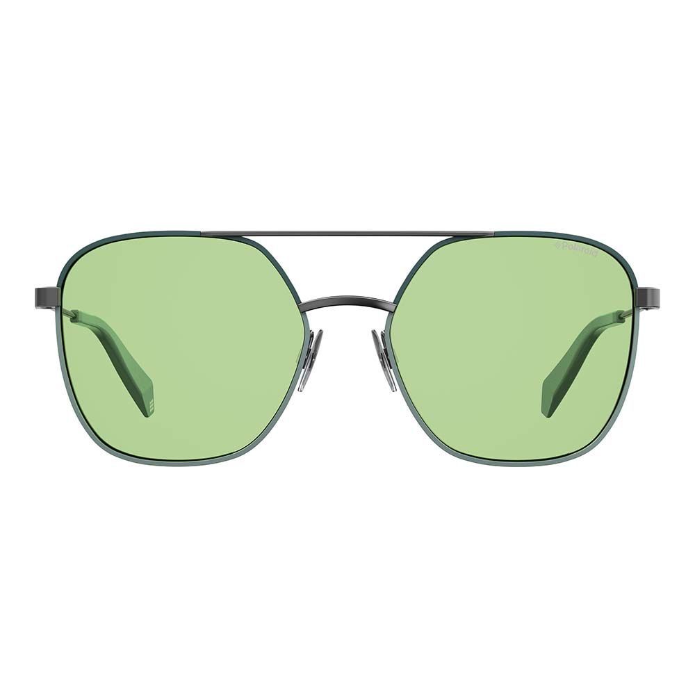 Polaroid Green Metal Sunglasses – Chic Round Style with Polarised Lenses, 56mm