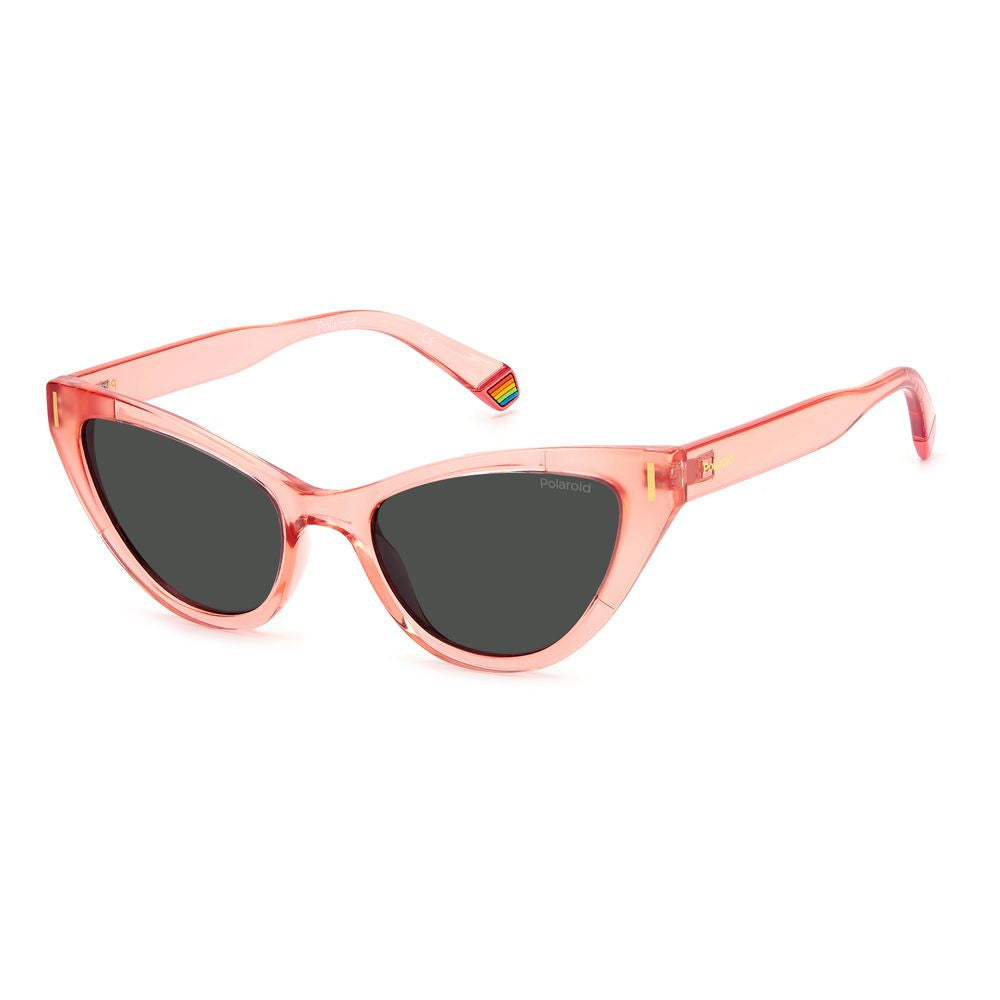 Polaroid Women’s Sunglasses – Pink Plastic Frame with Polarized Gray Lenses, 52mm