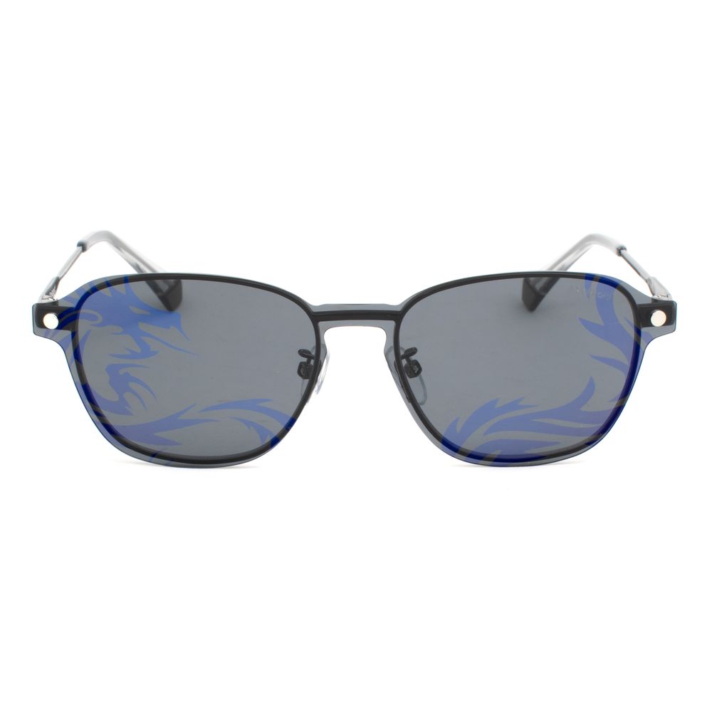 Polaroid Unisex Silver Metal Sunglasses with Violet Polarized Lenses