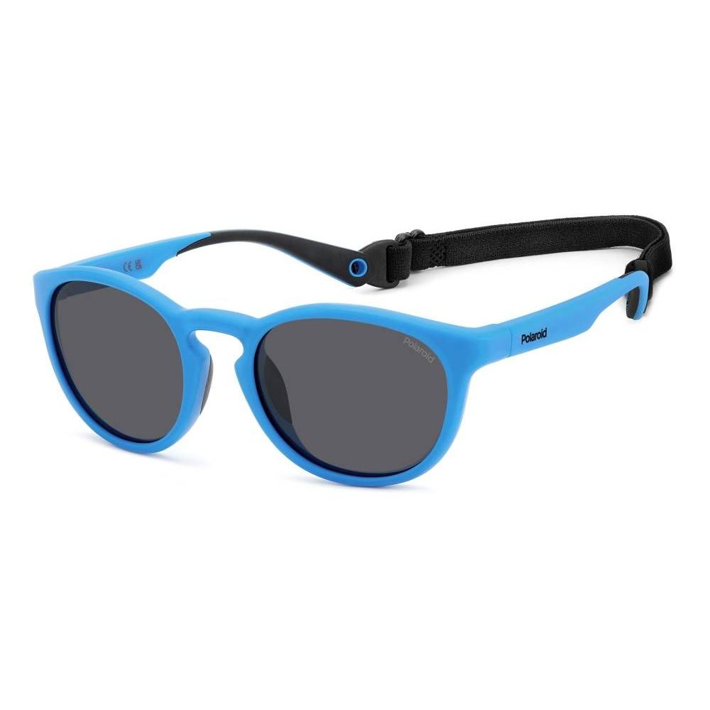 Polaroid Unisex Sunglasses – Stylish Blue Resin Frame with Grey Polarized Lenses, 52mm