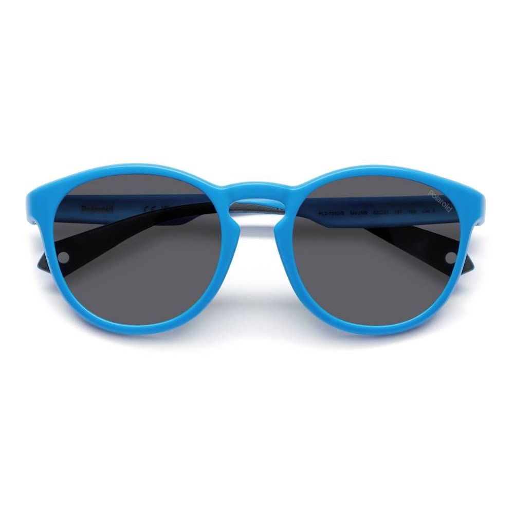 Polaroid Unisex Sunglasses – Stylish Blue Resin Frame with Grey Polarized Lenses, 52mm