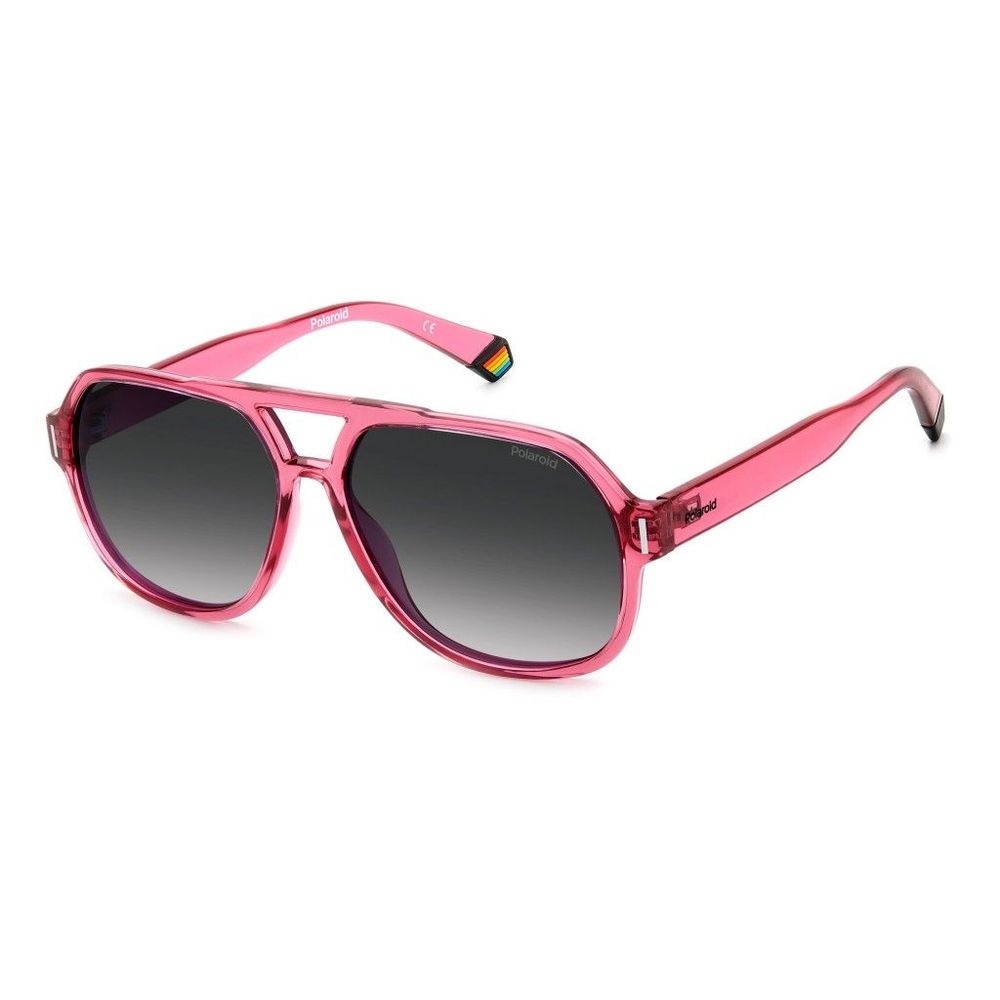 Polaroid Unisex Sunglasses – Pink Polycarbonate Frame, 57mm