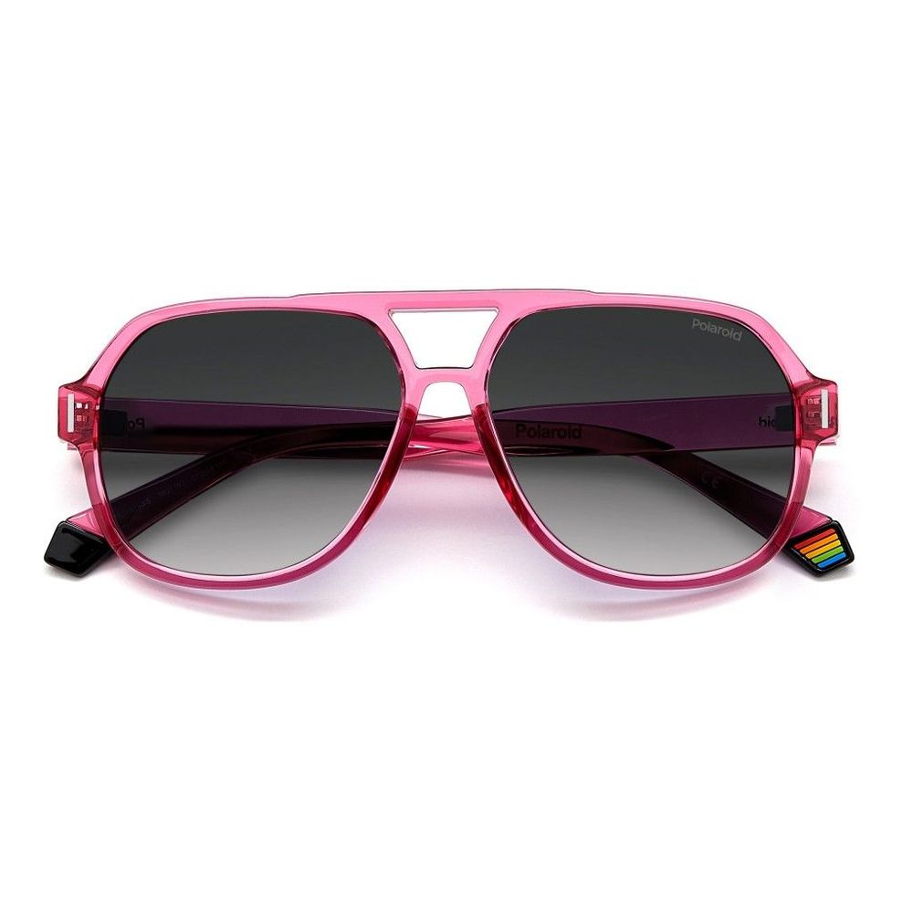 Polaroid Unisex Sunglasses – Pink Polycarbonate Frame, 57mm