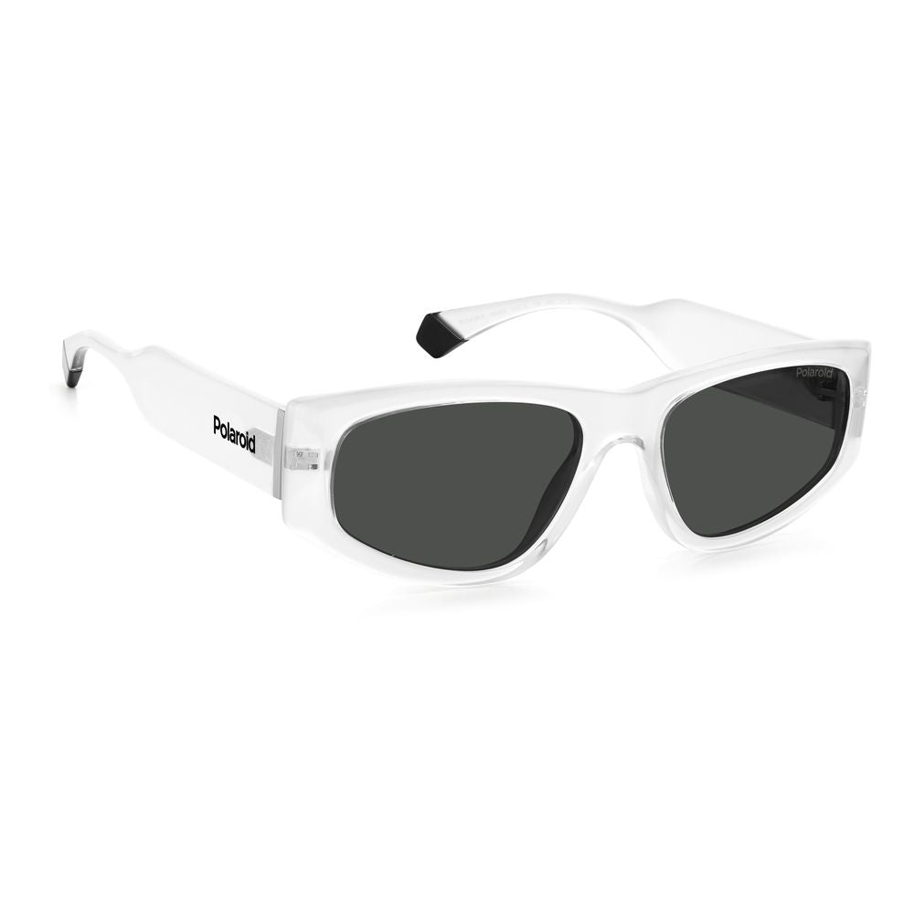 Polaroid Unisex Transparent Plastic Sunglasses – Bold Style with Polarized Lenses, 55mm