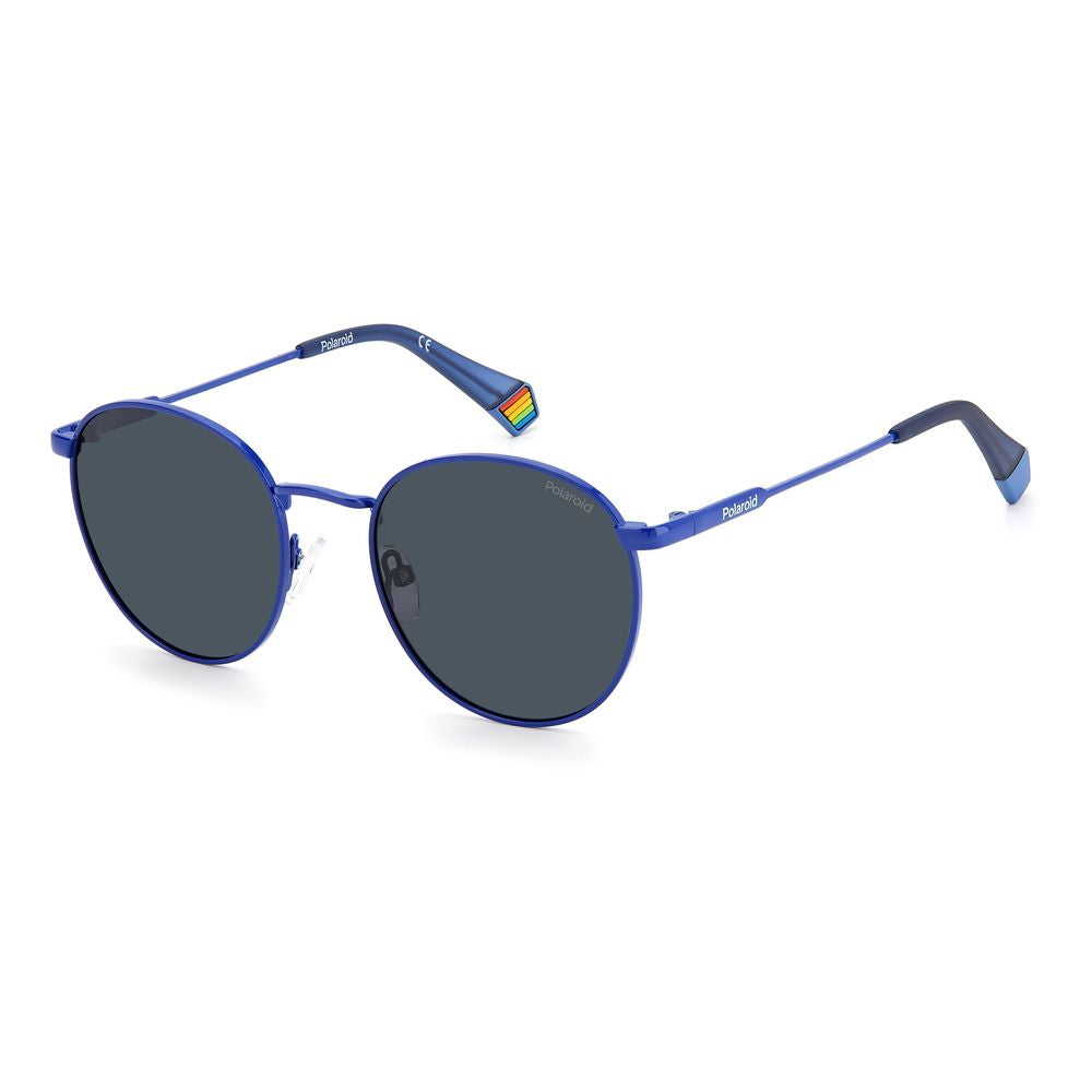 Polaroid Unisex Sunglasses – Blue Stainless Steel Frame, 51mm