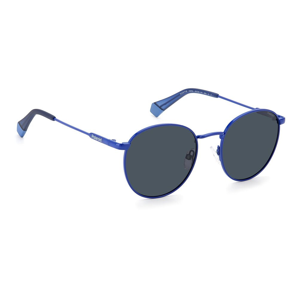 Polaroid Unisex Sunglasses – Blue Stainless Steel Frame, 51mm