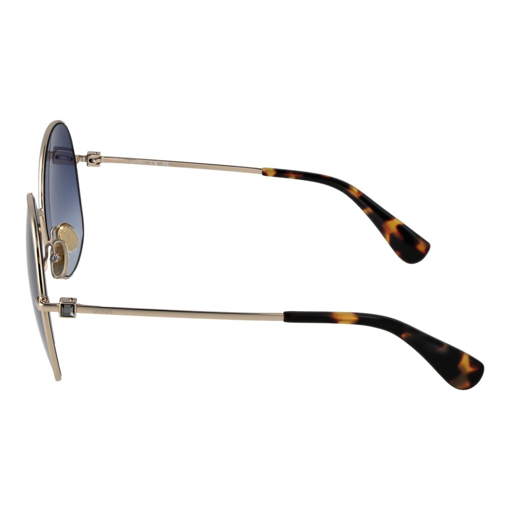 Max Mara Women’s Sunglasses – Gold Full-Rim Frame with Blue Gradient Lenses, 60mm