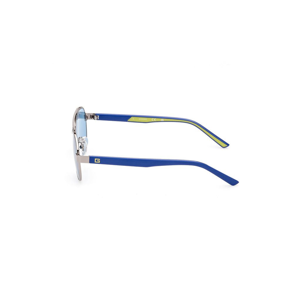 Guess Men’s Sunglasses – Bright Nickel Gray Metal Frame, 49mm