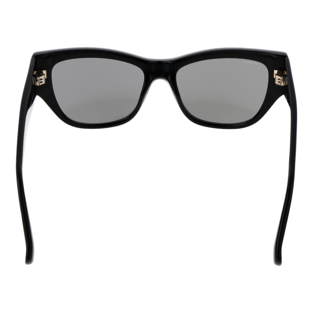 Max Mara Women's Sunglasses – Black Cat Eye Frame with Mirrored Grey Lenses, 56mm