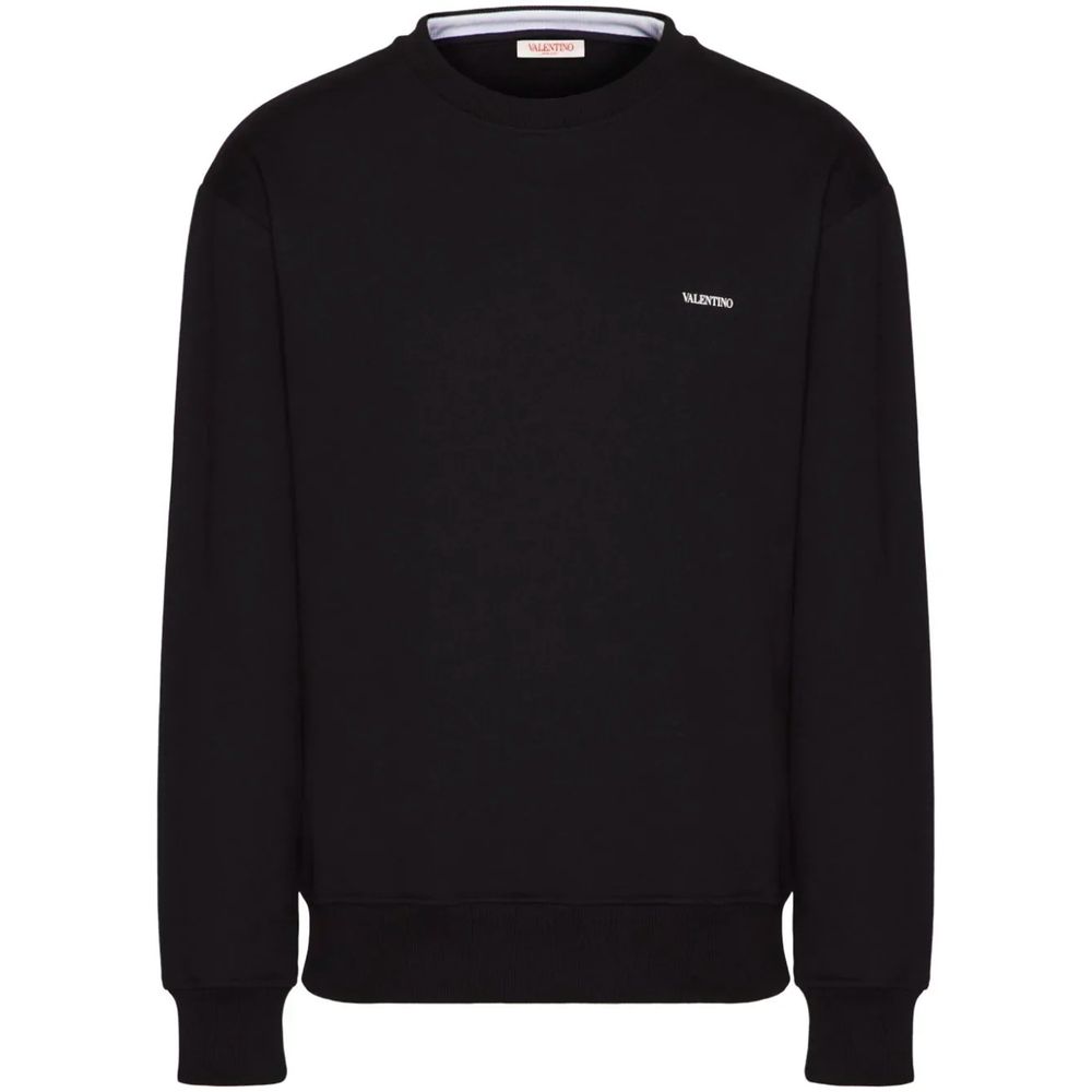 Valentino Black Cotton Crewneck Sweatshirt