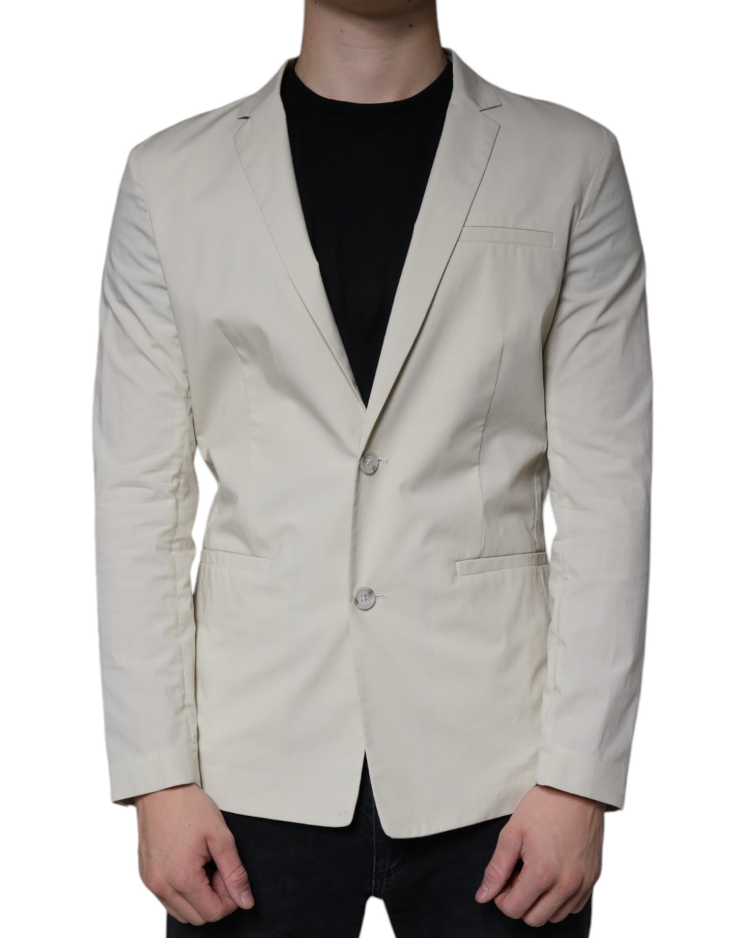 - Beige Single Breasted Dress Formal Coat Blazer
