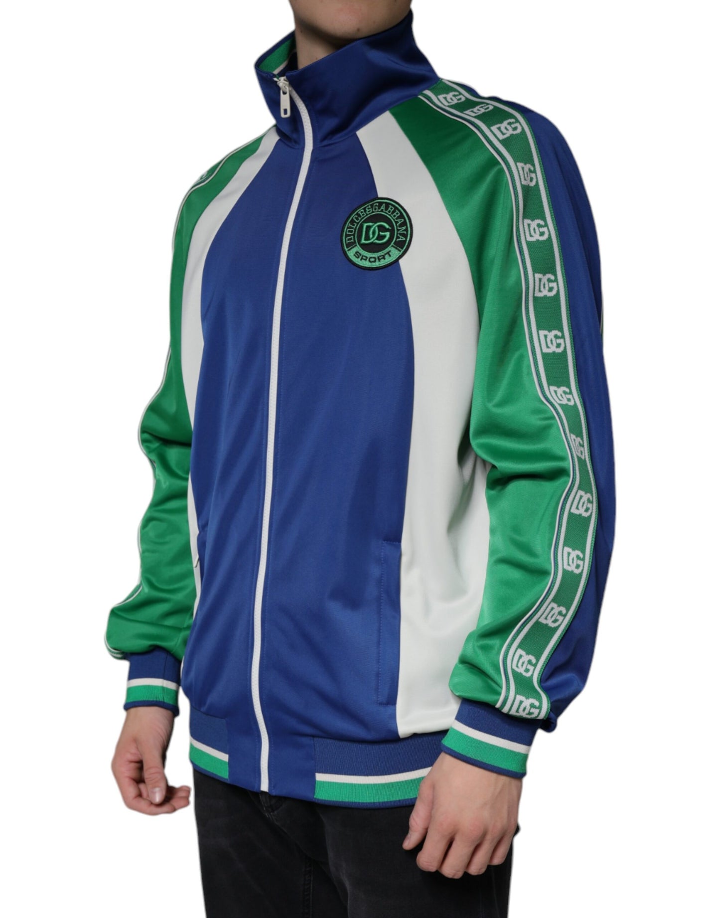 - Multicolor Polyester Full Zip Bomber Jacket