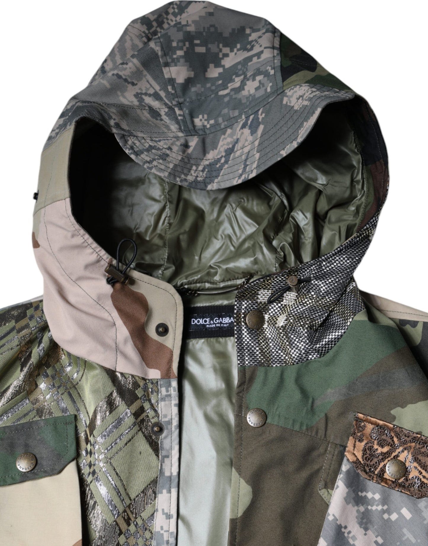- Multicolor Patchwork Hooded Vest Jacket