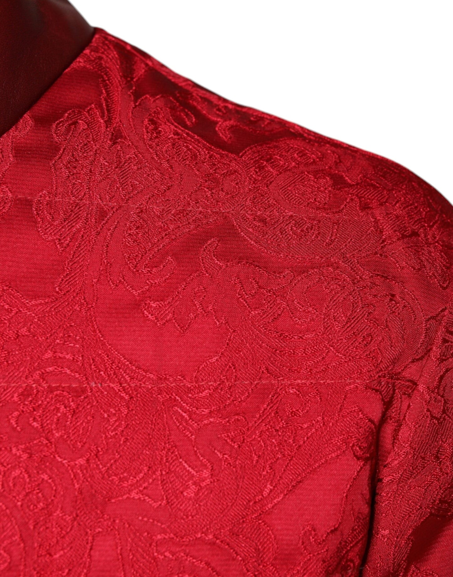 - Red Quilted Bomber Gold Crown Logo Jacket