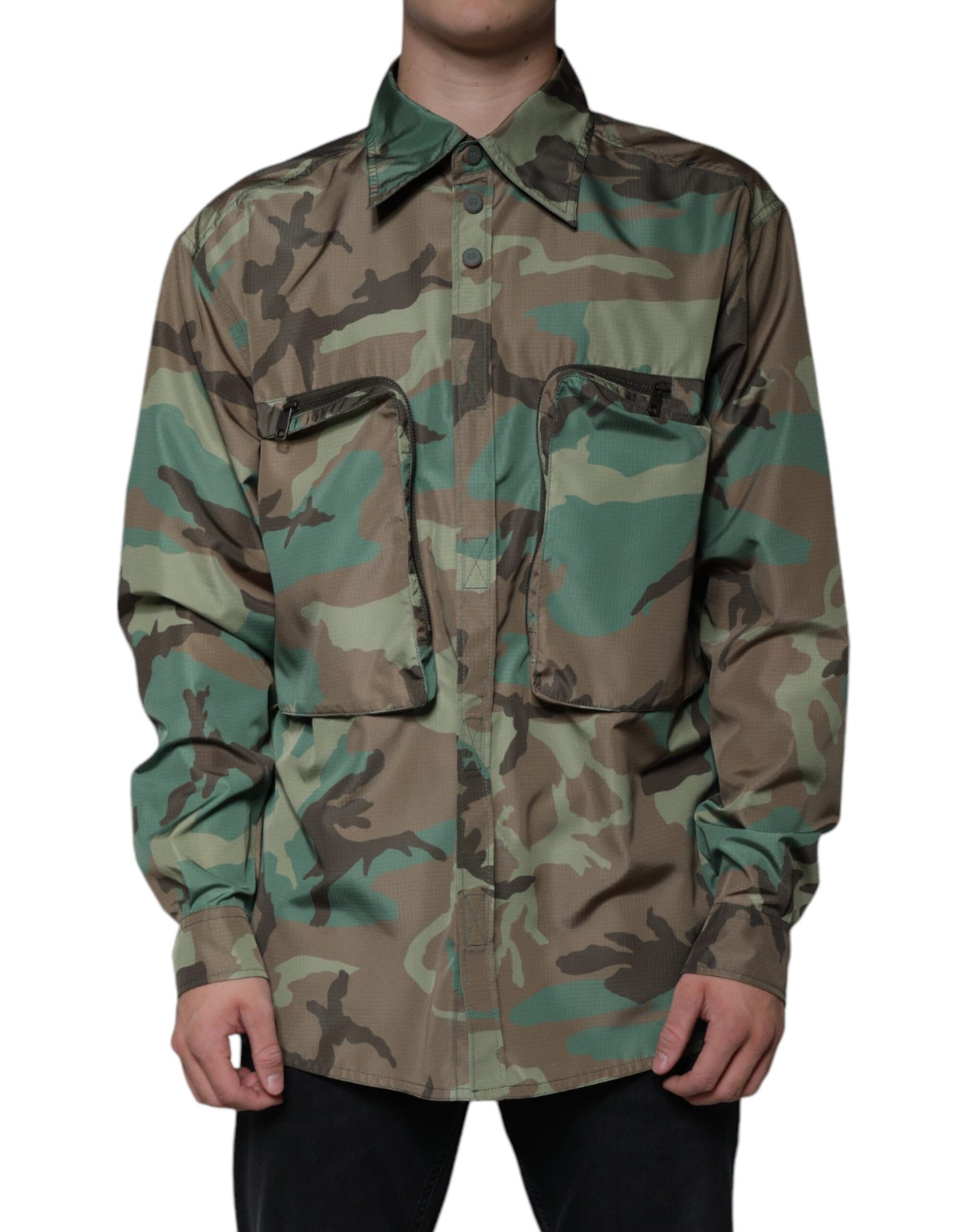- Multicolor Camouflage Button Down Shirt