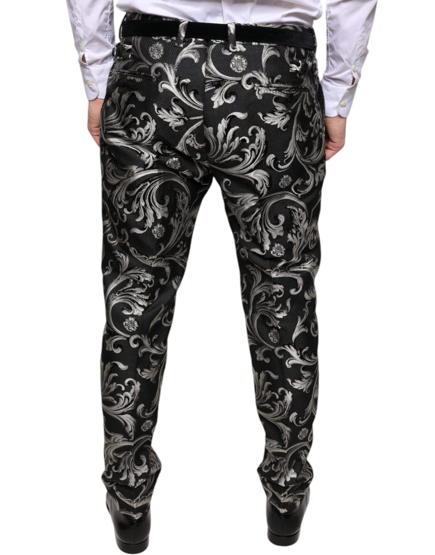 - Black Jacquard Skinny Dress Pants