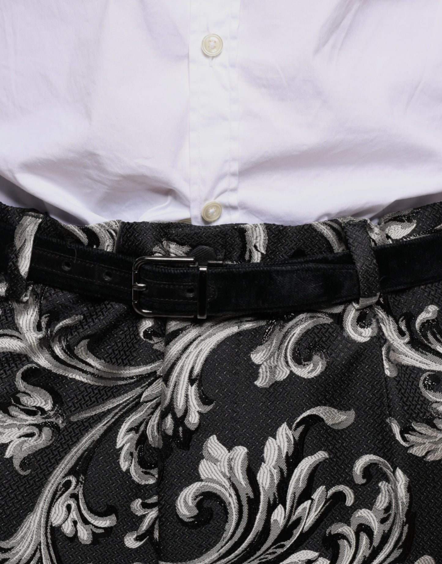 - Black Jacquard Skinny Dress Pants
