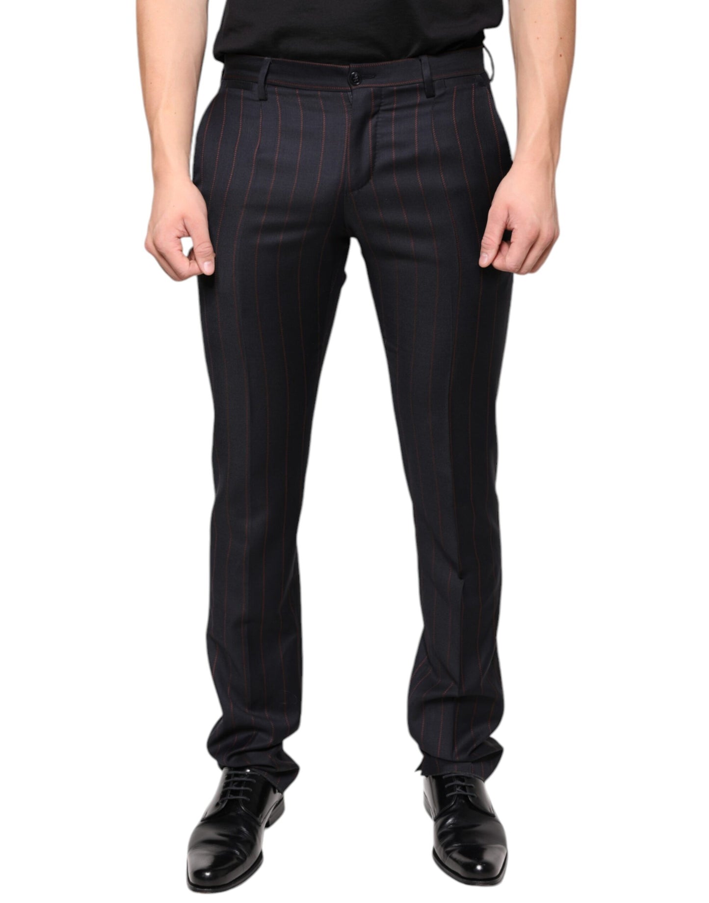 - Black Stripes Skinny Men Dress Pants