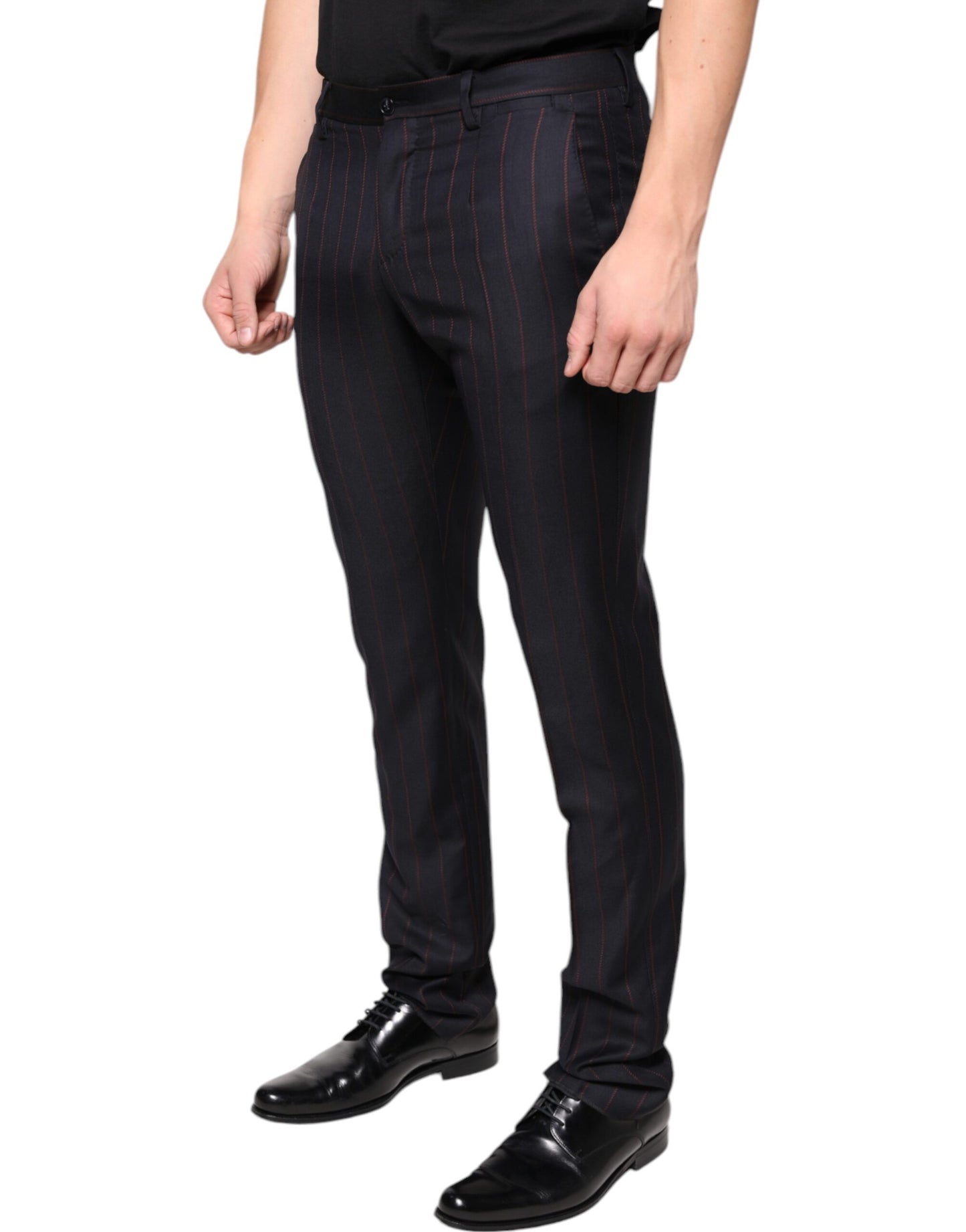 - Black Stripes Skinny Men Dress Pants