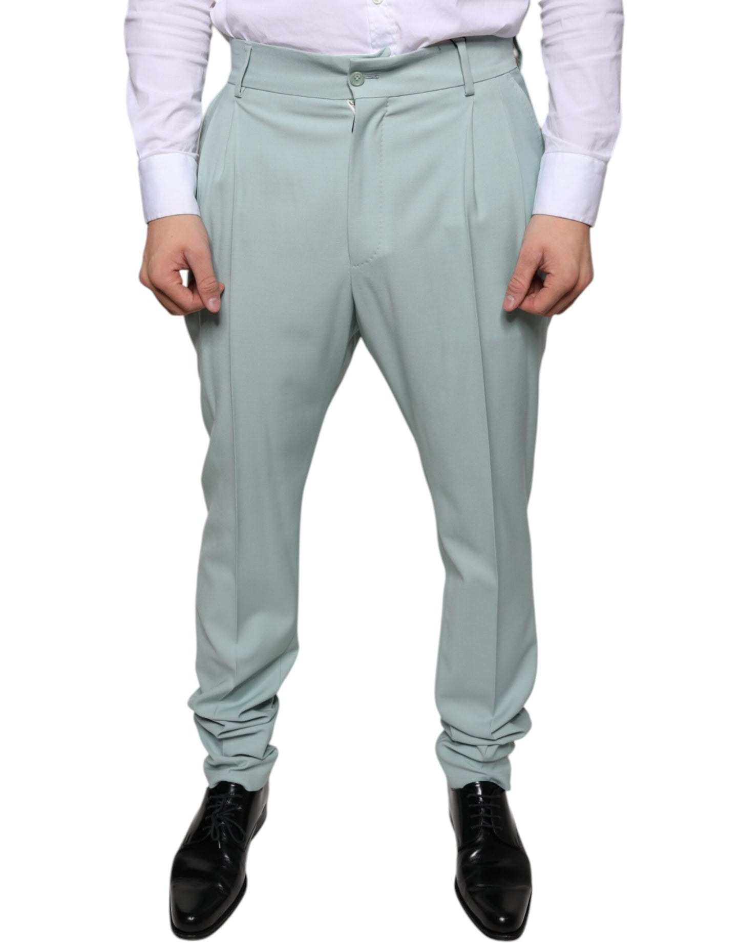 - Mint Green Cotton Dress Pants