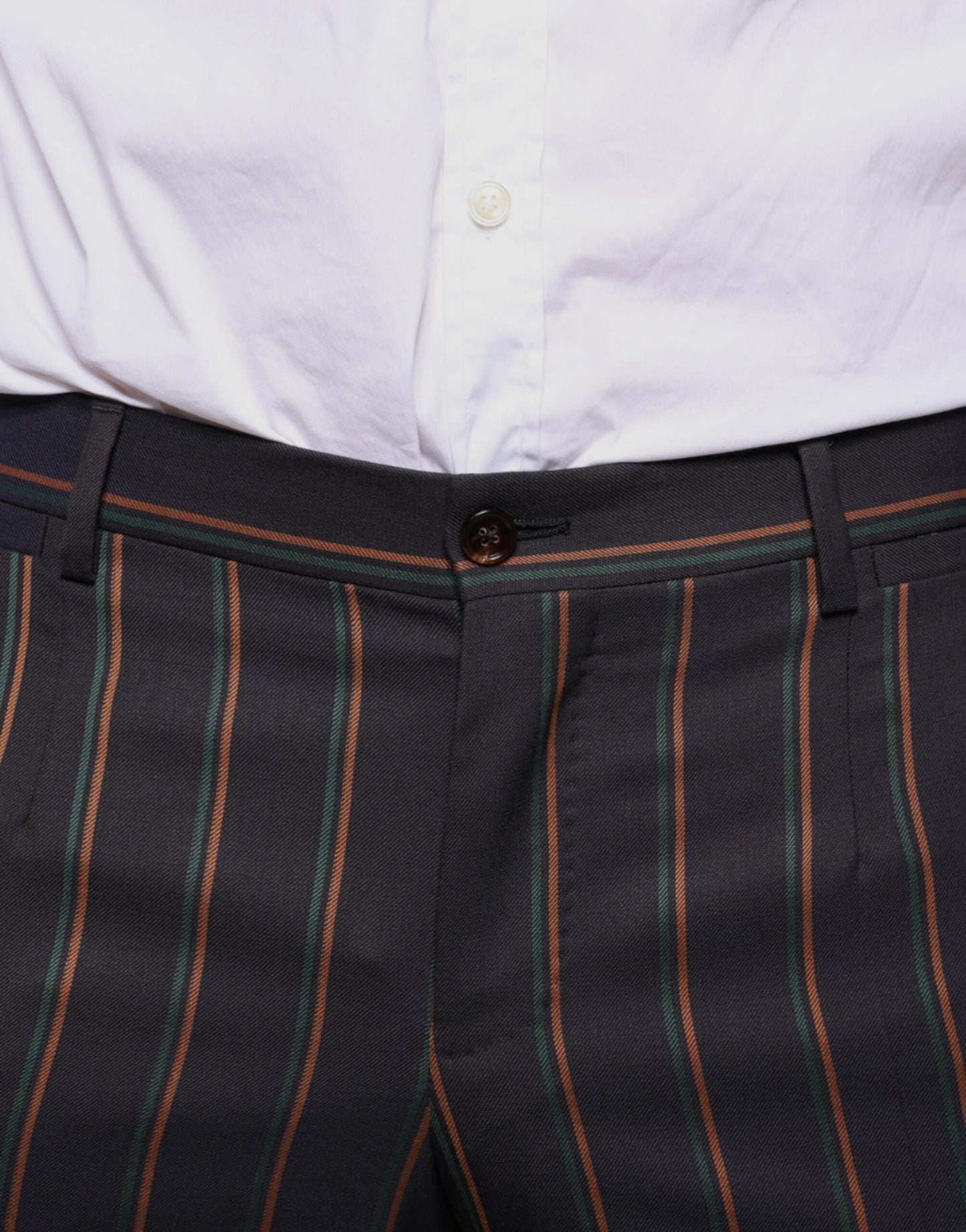 - Brown Stripes Skinny Men Dress Pants