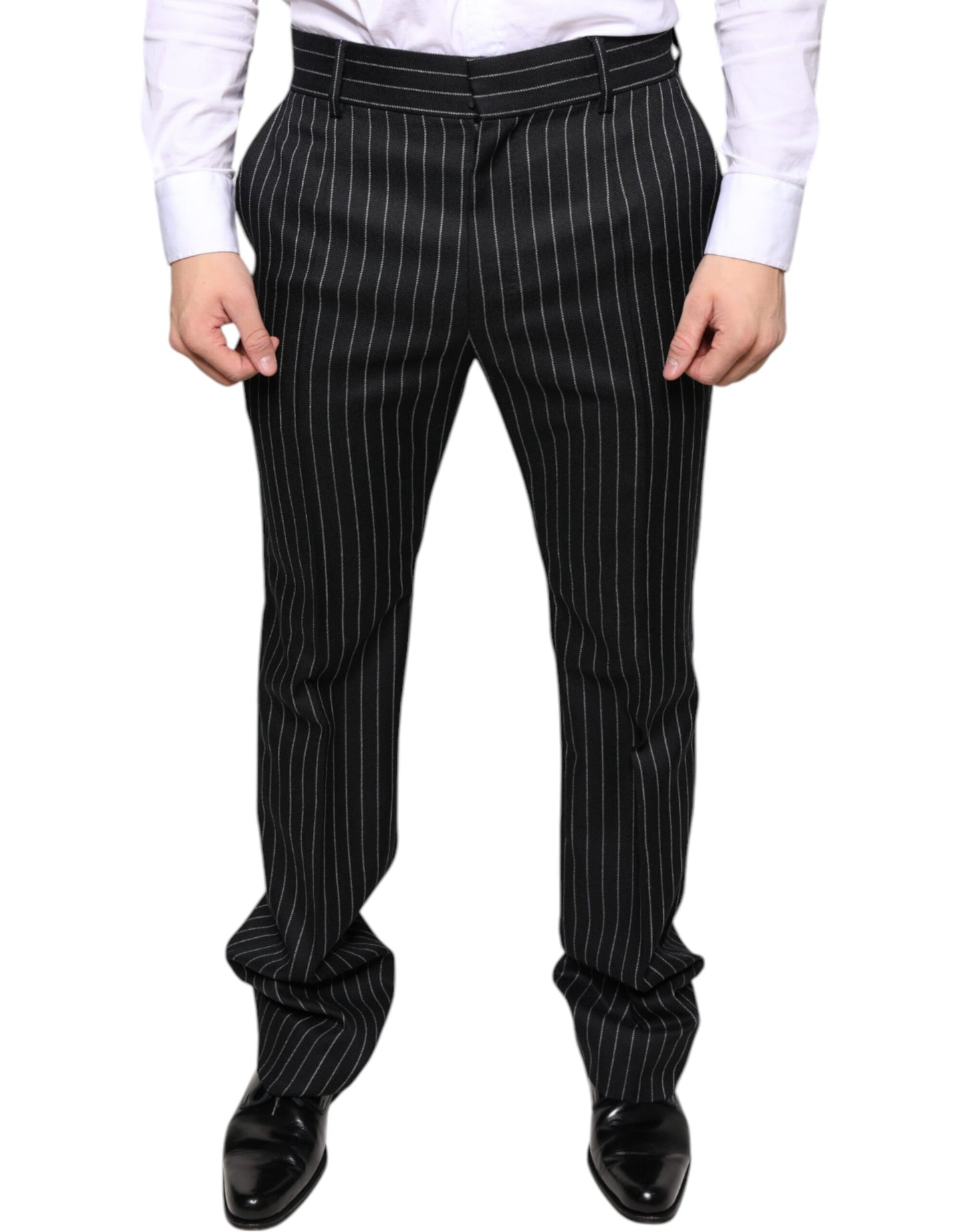 - Black Stripes Skinny Men Dress Pants