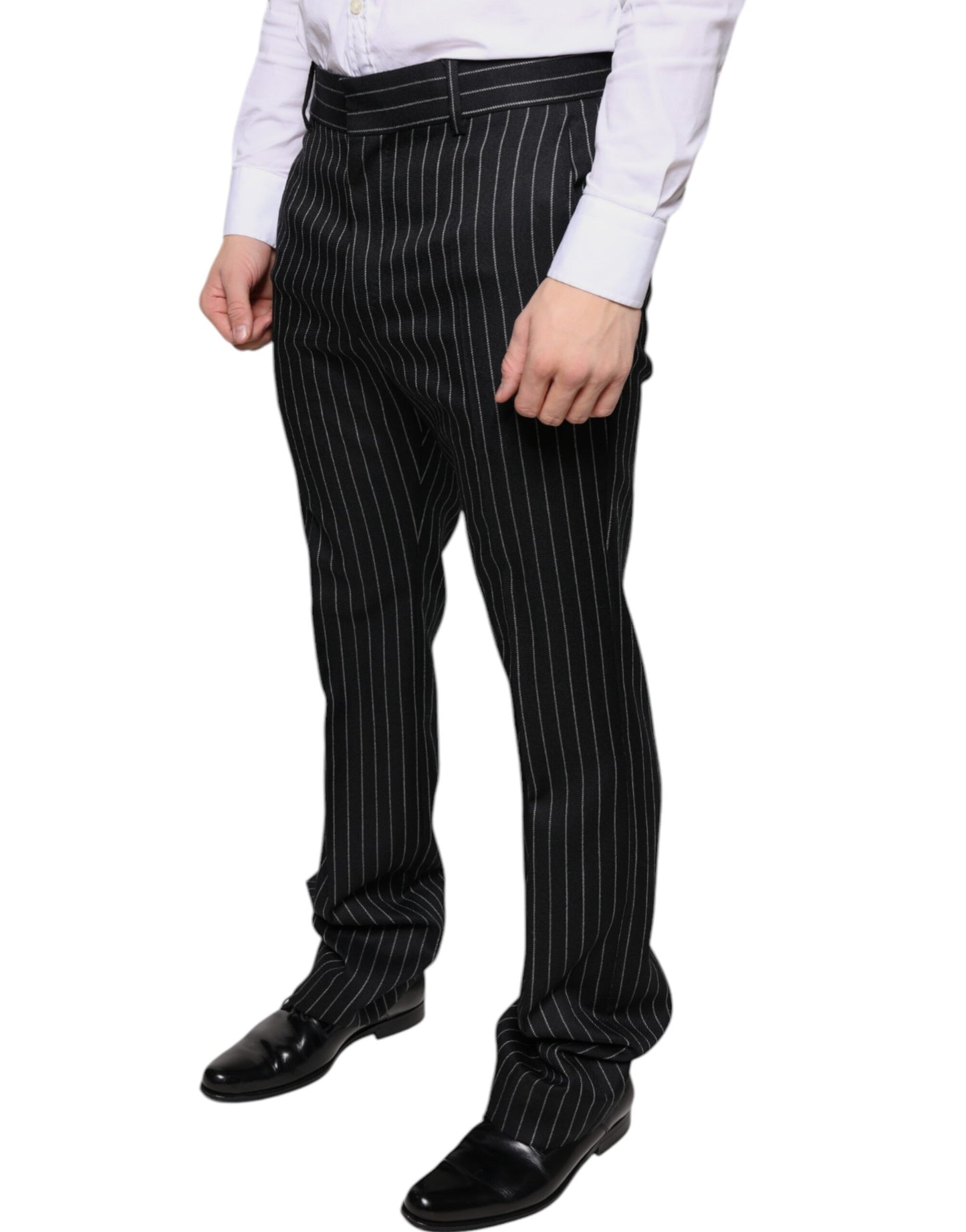 - Black Stripes Skinny Men Dress Pants