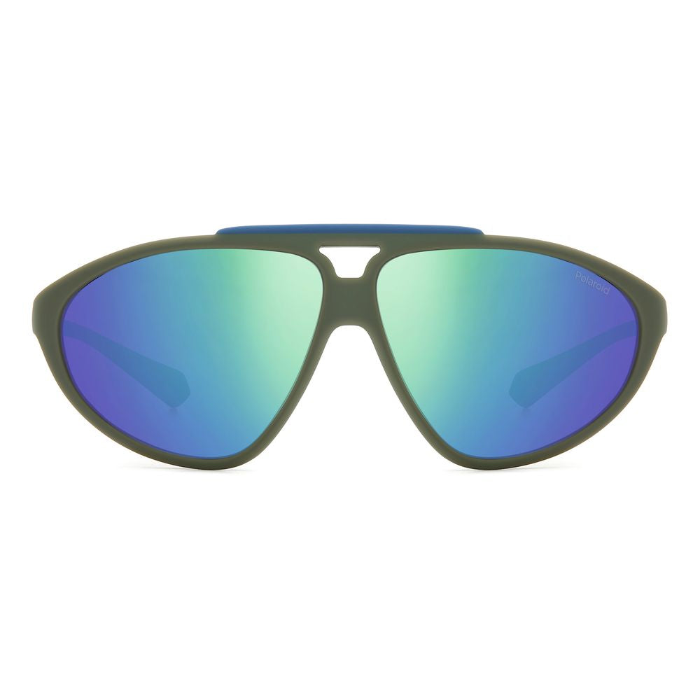 Polaroid Green Rubber Sunglasses – Unisex Style, 62mm Lens
