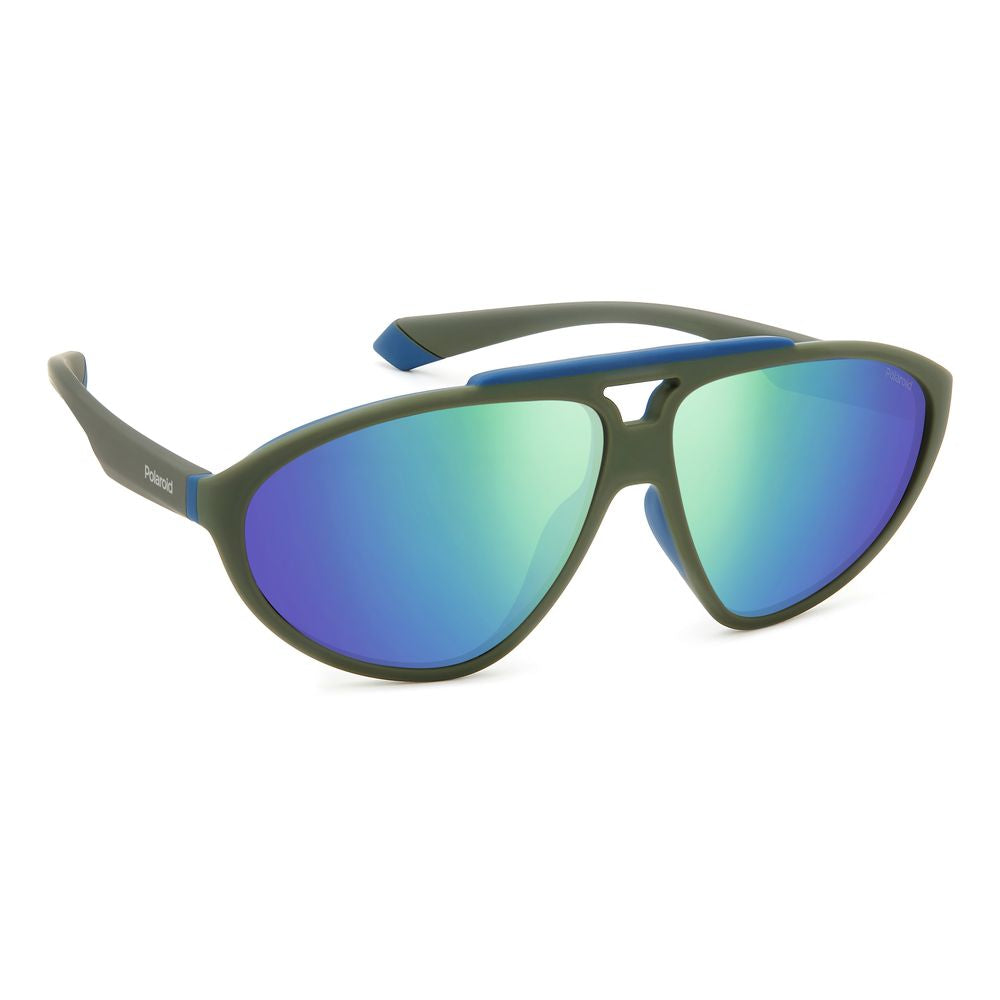 Polaroid Green Rubber Sunglasses – Unisex Style, 62mm Lens