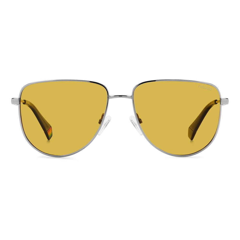 Polaroid Unisex Sunglasses – Grey Metal Frame with Polarized Lenses, 56mm