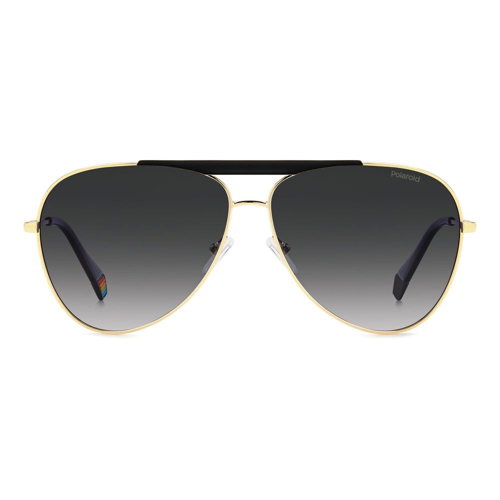 Polaroid Unisex Sunglasses – Black Metal Frame with Grey Lenses, 61mm