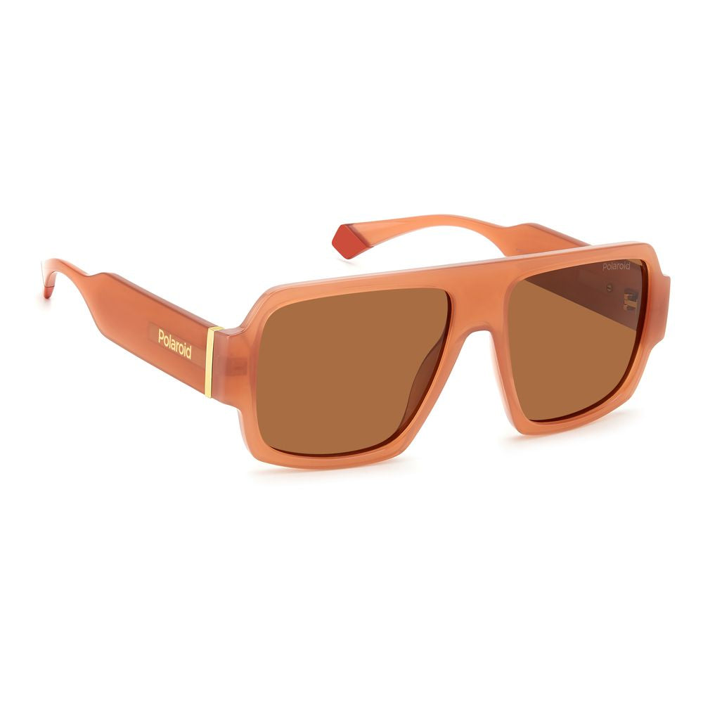 Polaroid Beige Resin Sunglasses – Chic Peach Unisex Design, 55mm