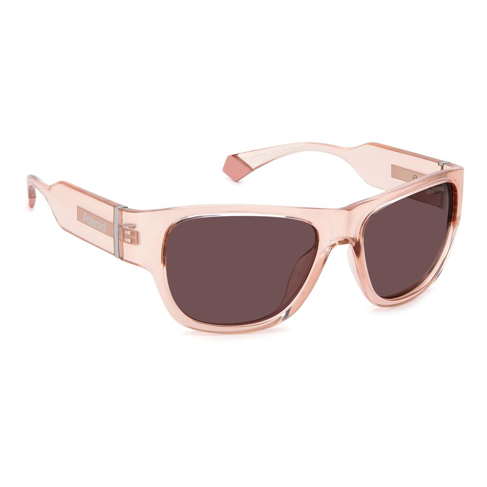 Polaroid Unisex Multicolor Resin Sunglasses – Chic Pink Frame with Purple Lenses, 55mm