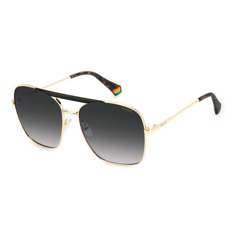 Polaroid Women's Black Metal Sunglasses – Chic Design with Grey Lenses, 59mm