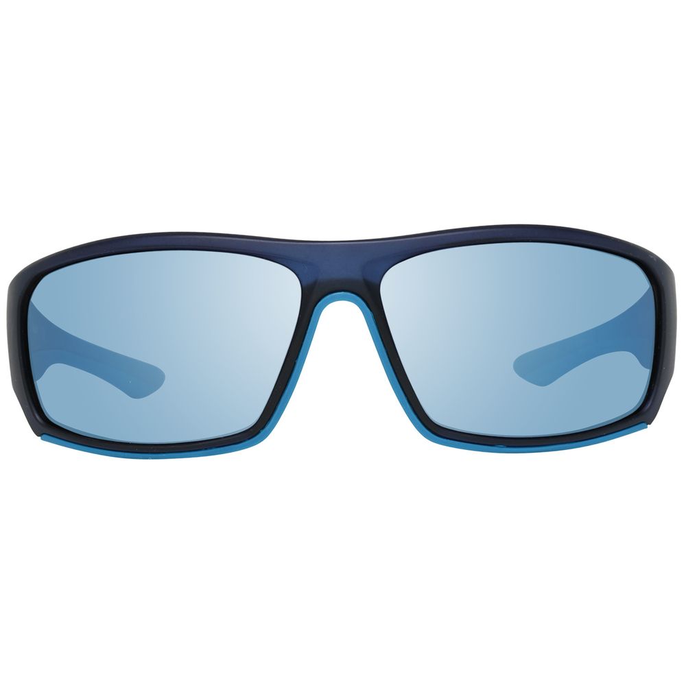 Timberland Black Resin Sunglasses – Chic Oversized Style with Multicolor Mirror Lenses, 64mm