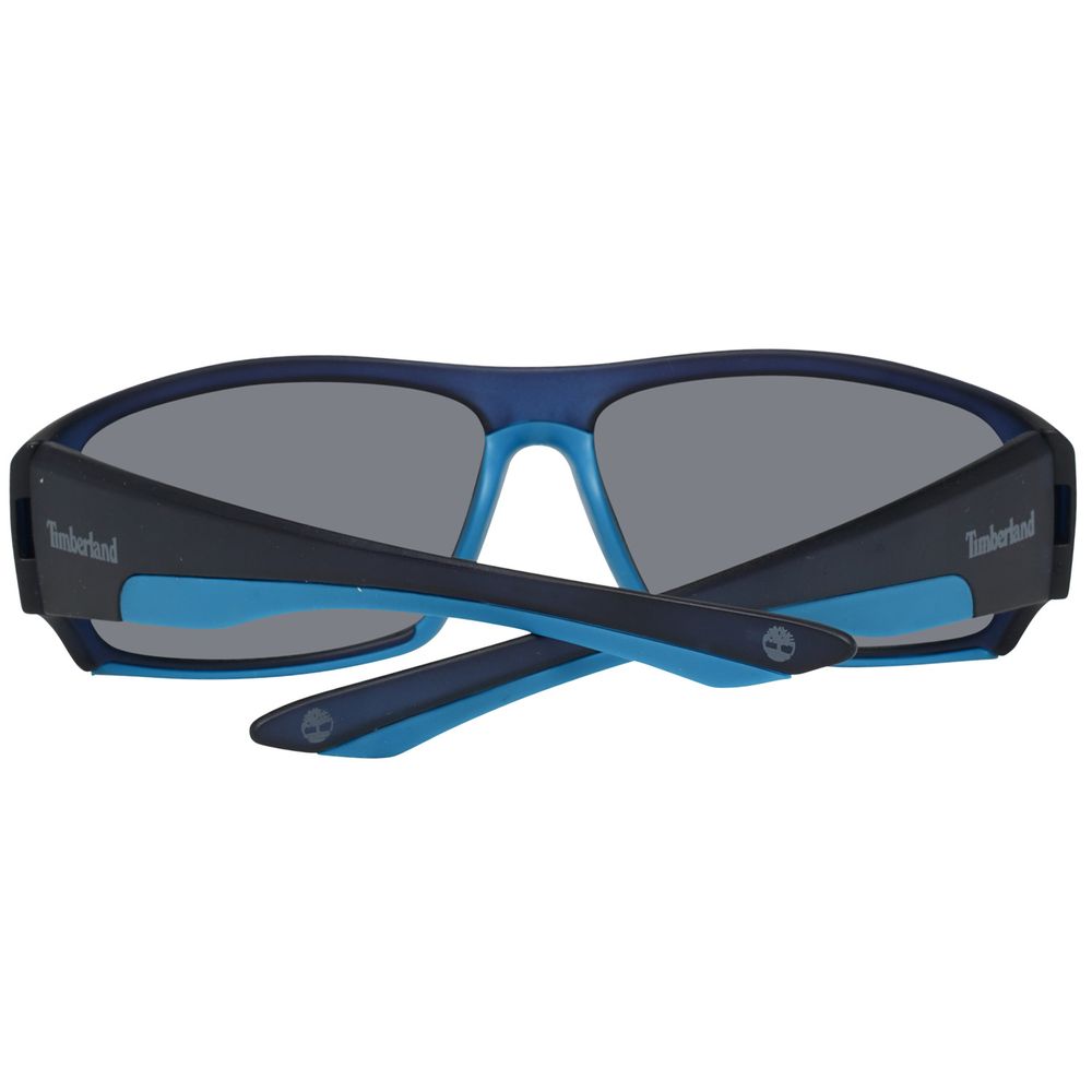 Timberland Black Resin Sunglasses – Chic Oversized Style with Multicolor Mirror Lenses, 64mm