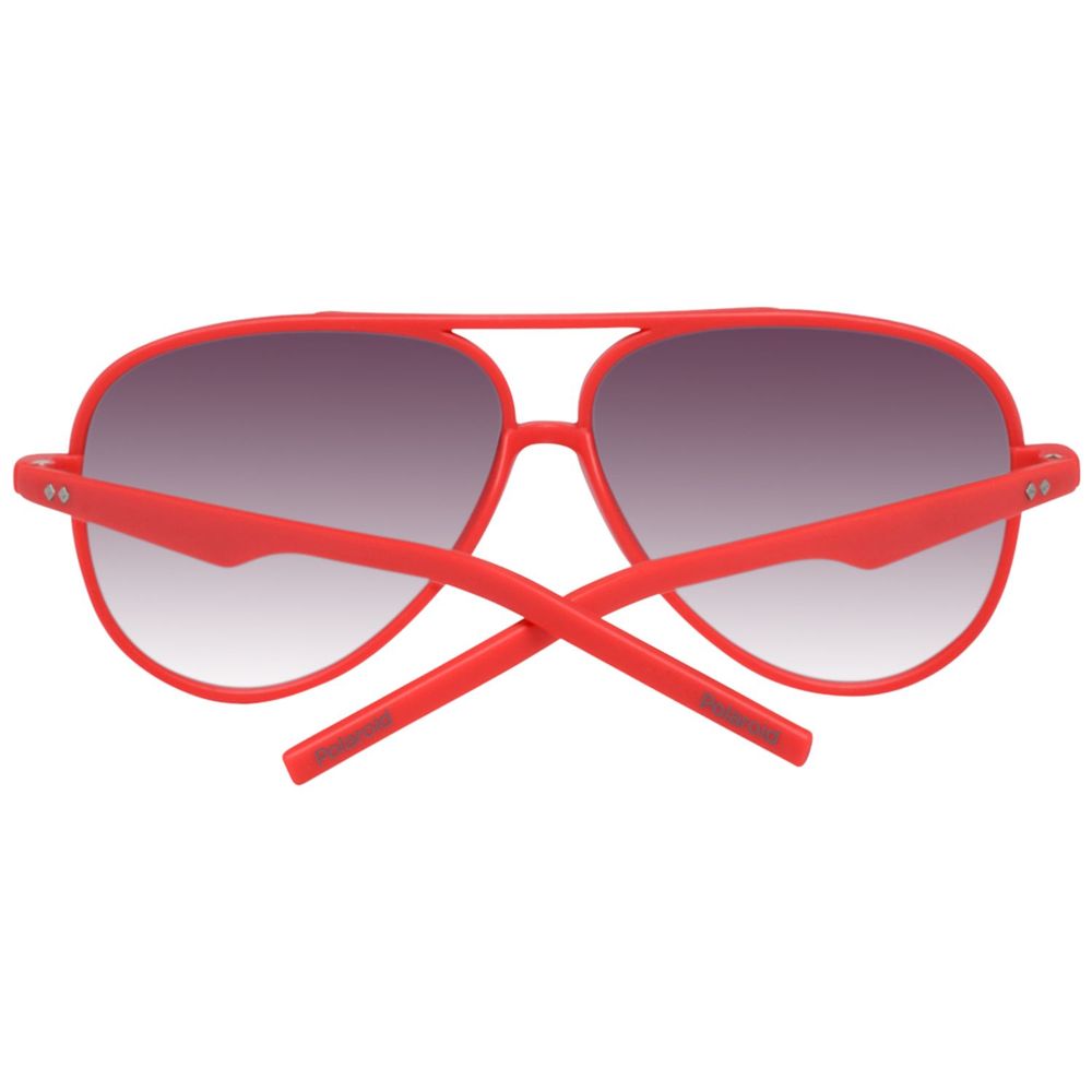 Polaroid Unisex Sunglasses – Bold Red Frame with Polarized Lenses, 60mm
