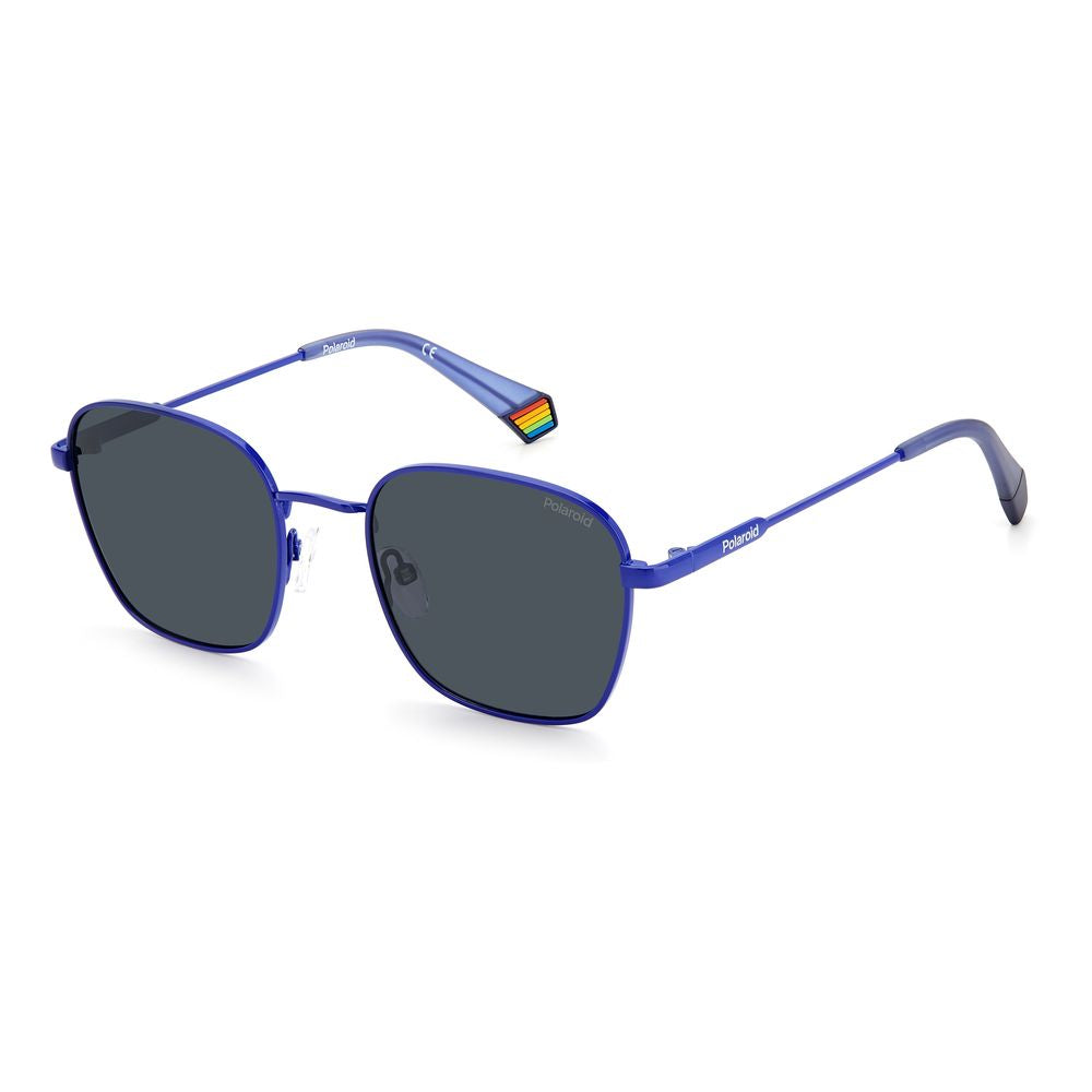Polaroid Unisex Sunglasses – Transparent Blue Polarized Frame, 53mm