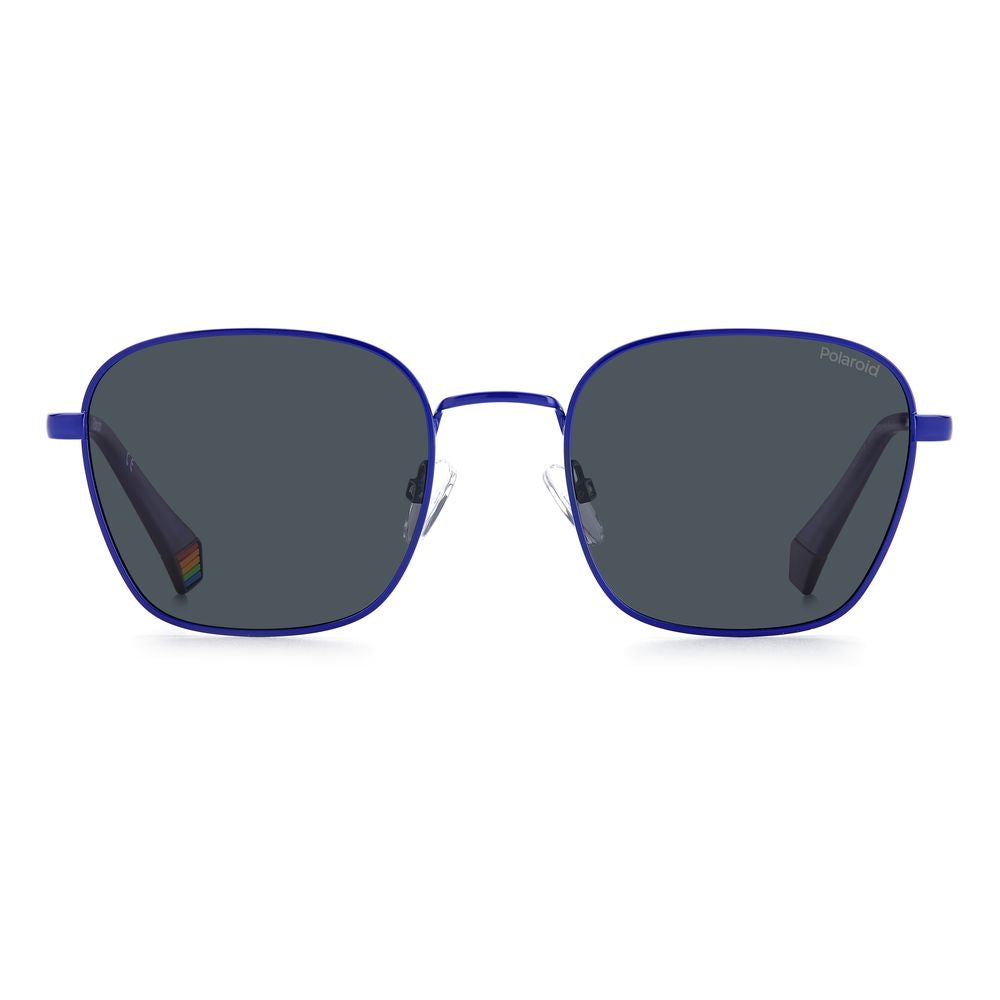 Polaroid Unisex Sunglasses – Transparent Blue Polarized Frame, 53mm
