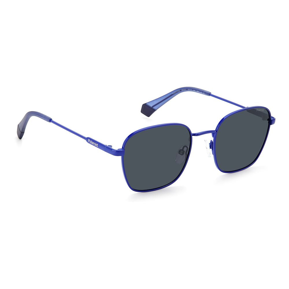 Polaroid Unisex Sunglasses – Transparent Blue Polarized Frame, 53mm