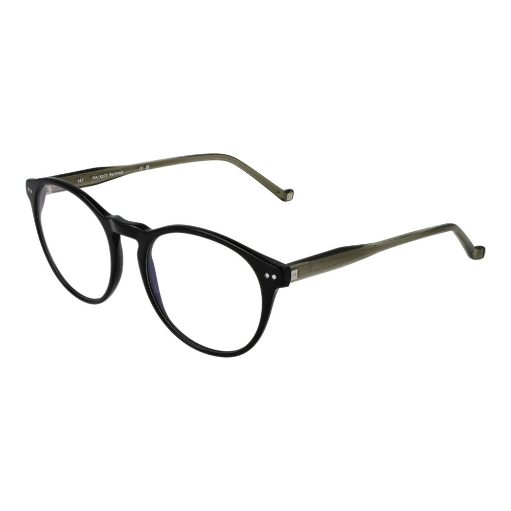 Hackett Black Men’s Optical Frames – Round Full-Rim Design