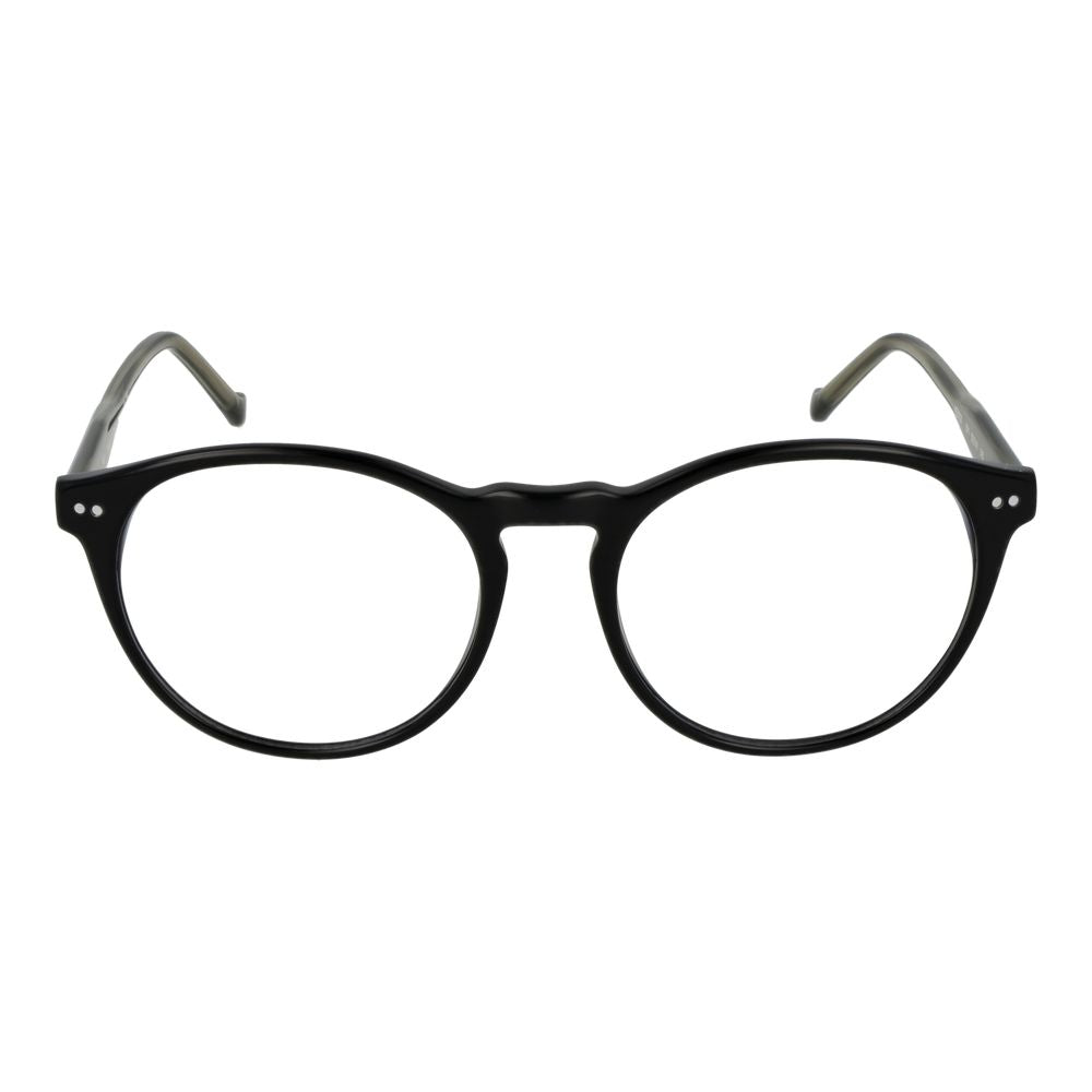 Hackett Black Men’s Optical Frames – Round Full-Rim Design