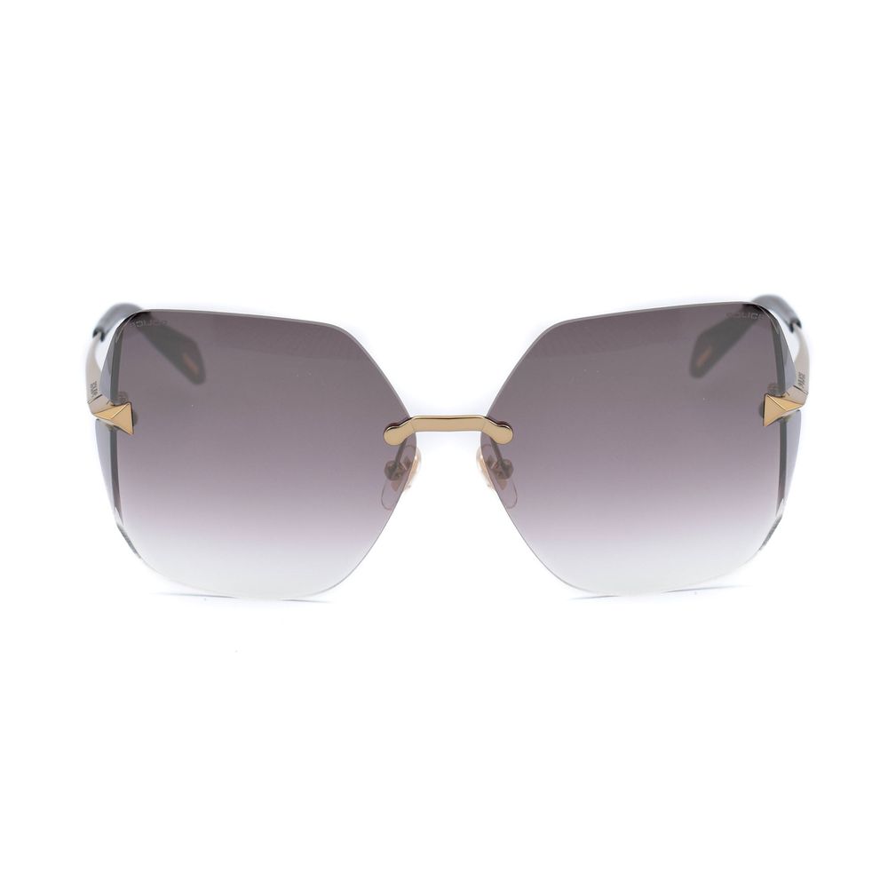 Police Women's Sunglasses – Golden Metal Frame, Brown Gradient Lenses