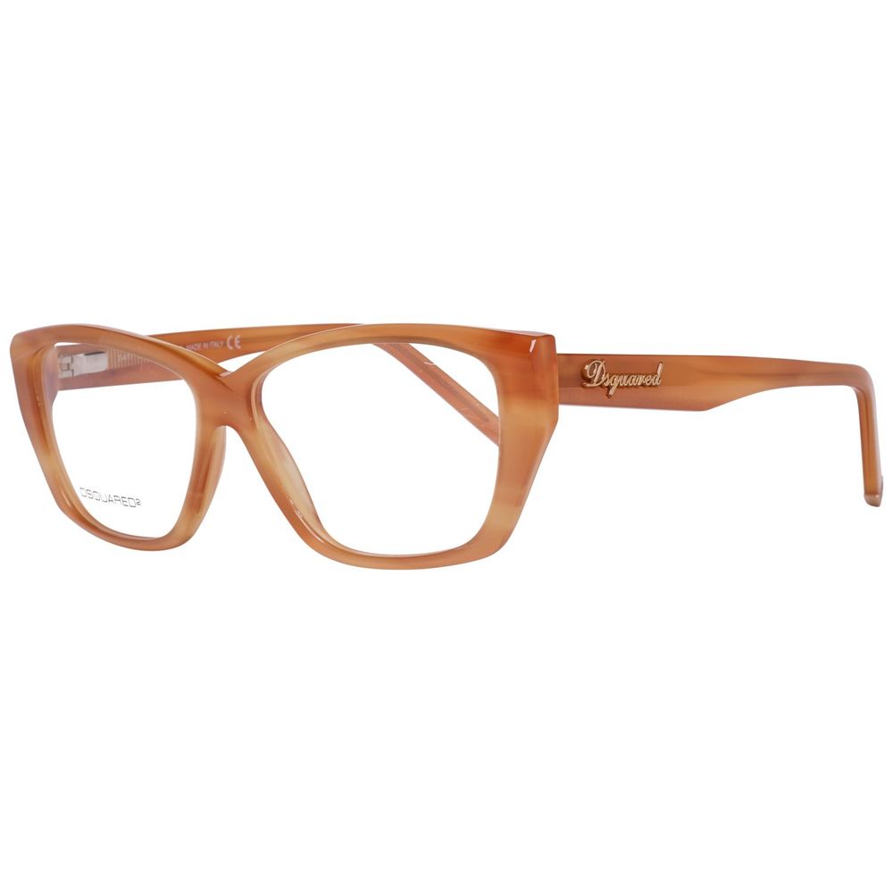 Dsquared² Brown Plastic Frame - Square Full-Rim Design